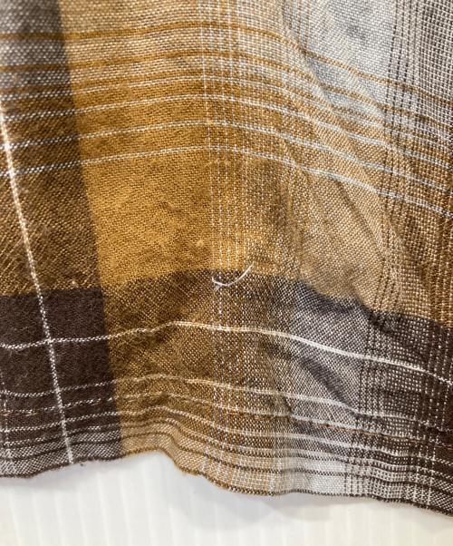 gold（ゴールド）gold (ゴールド) RAYON CHECK L/S OPEN SHIRTレーヨンチェックロングスリーブオープンシャツ GL29435 ブラウン サイズ:Lの古着・服飾アイテム