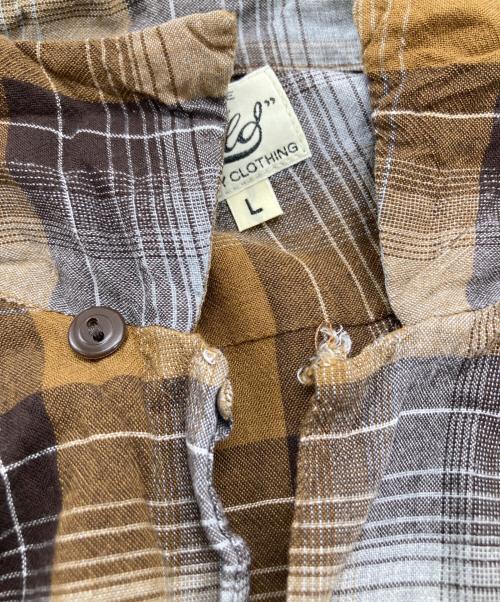 gold（ゴールド）gold (ゴールド) RAYON CHECK L/S OPEN SHIRTレーヨンチェックロングスリーブオープンシャツ GL29435 ブラウン サイズ:Lの古着・服飾アイテム