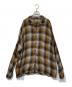 gold（ゴールド）の古着「RAYON CHECK L/S OPEN SHIRTレーヨンチェックロングスリーブオープンシャツ GL29435」｜ブラウン