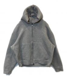 gold（ゴールド）の古着「CARDBOARD KNIT ZIP PARKA カードボード・ニット・ジップパーカー　GL15737」｜グレー