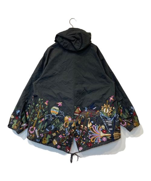 go slow caravan（ゴースローキャラバン）go slow caravan (ゴースローキャラバン) コードクロスパネル刺繍モッズコート 380243 ブラック サイズ:3の古着・服飾アイテム