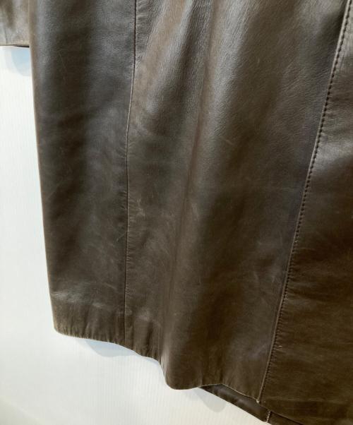 LOLO PIANA（ロロピアーナ）LOLO PIANA (ロロピアーナ) 裏地シルクステンカラーレザーコート ブラウン サイズ:42の古着・服飾アイテム