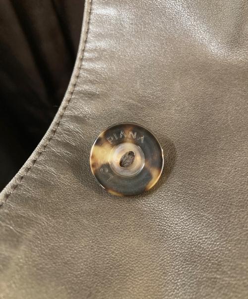 LOLO PIANA（ロロピアーナ）LOLO PIANA (ロロピアーナ) 裏地シルクステンカラーレザーコート ブラウン サイズ:42の古着・服飾アイテム