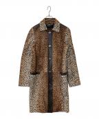 GUCCIグッチ）の古着「レオパード柄ハラコ レザーコート 250034 XM863」｜ブラウン
