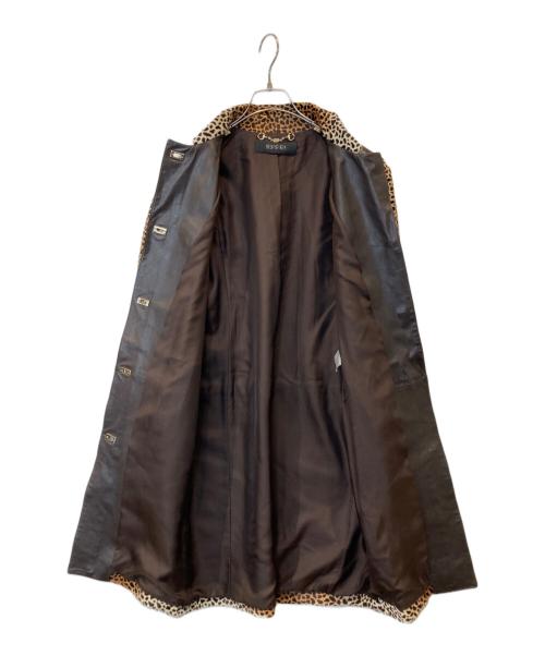GUCCI（グッチ）GUCCI (グッチ) レオパード柄ハラコ レザーコート 250034 XM863 ブラウン サイズ:40の古着・服飾アイテム