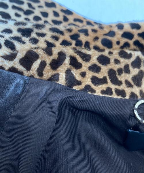 GUCCI（グッチ）GUCCI (グッチ) レオパード柄ハラコ レザーコート 250034 XM863 ブラウン サイズ:40の古着・服飾アイテム