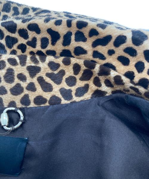 GUCCI（グッチ）GUCCI (グッチ) レオパード柄ハラコ レザーコート 250034 XM863 ブラウン サイズ:40の古着・服飾アイテム