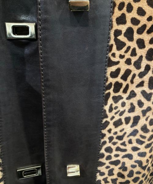 GUCCI（グッチ）GUCCI (グッチ) レオパード柄ハラコ レザーコート 250034 XM863 ブラウン サイズ:40の古着・服飾アイテム