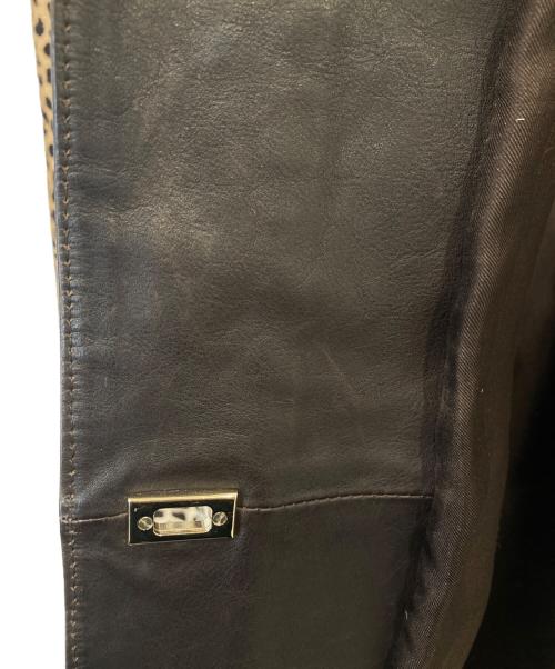 GUCCI（グッチ）GUCCI (グッチ) レオパード柄ハラコ レザーコート 250034 XM863 ブラウン サイズ:40の古着・服飾アイテム