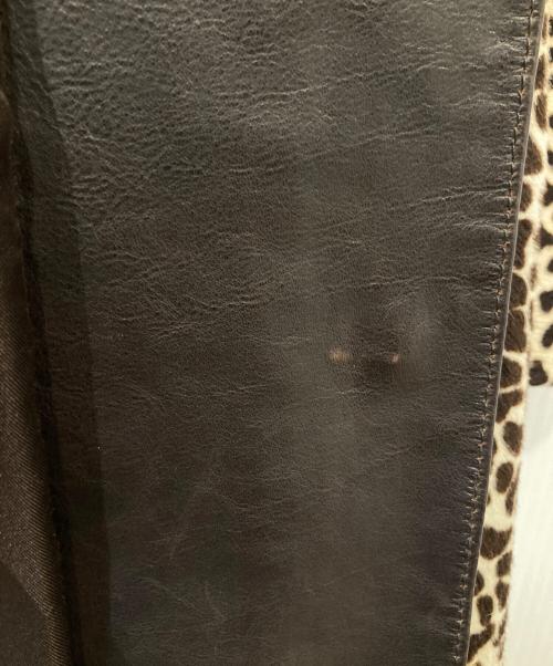 GUCCI（グッチ）GUCCI (グッチ) レオパード柄ハラコ レザーコート 250034 XM863 ブラウン サイズ:40の古着・服飾アイテム