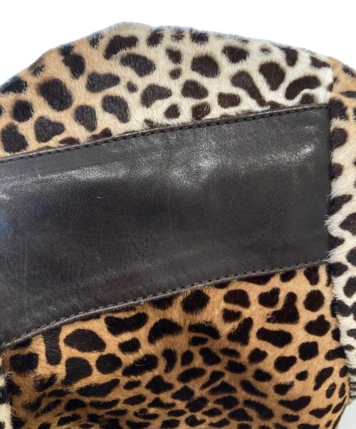 GUCCI（グッチ）GUCCI (グッチ) レオパード柄ハラコ レザーコート 250034 XM863 ブラウン サイズ:40の古着・服飾アイテム