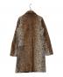 GUCCI (グッチ) レオパード柄ハラコ レザーコート 250034 XM863 ブラウン サイズ:40：50000円