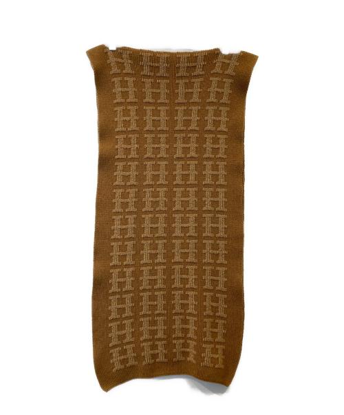 HERMES（エルメス）HERMES (エルメス) マルジェラ期 Hロゴ カシミヤマフラー ブラウンの古着・服飾アイテム