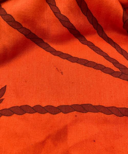 HERMES（エルメス）HERMES (エルメス) カレ140 カシミヤシルクスカーフ 砂漠の革飾りの古着・服飾アイテム