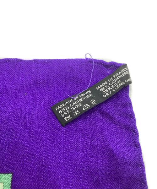 HERMES（エルメス）HERMES (エルメス) カレ140 カシミヤシルクスカーフ 砂漠の革飾りの古着・服飾アイテム