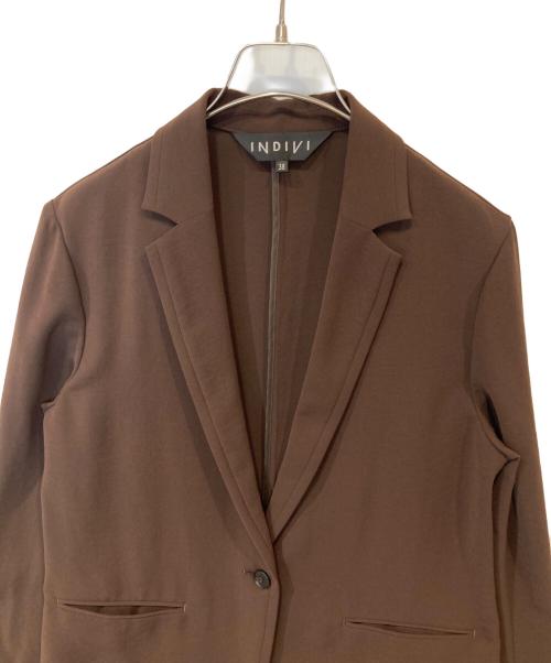 INDIVI（インディヴィ）INDIVI (インディヴィ) テーラードカラージャケット　127-48026 ブラウン サイズ:38の古着・服飾アイテム