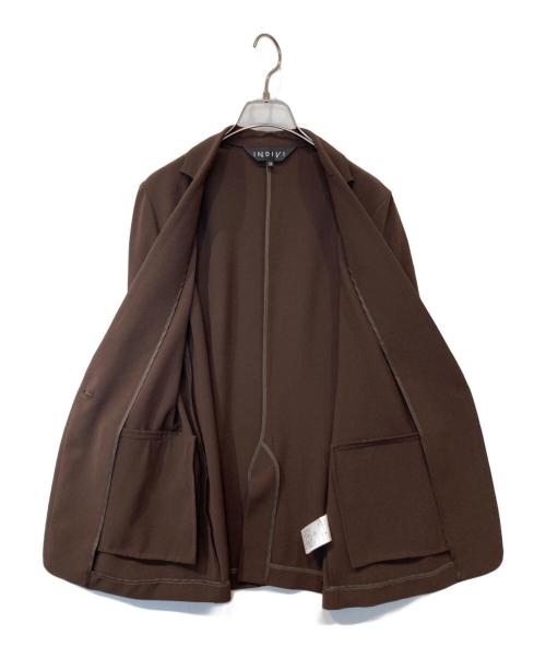 INDIVI（インディヴィ）INDIVI (インディヴィ) テーラードカラージャケット　127-48026 ブラウン サイズ:38の古着・服飾アイテム