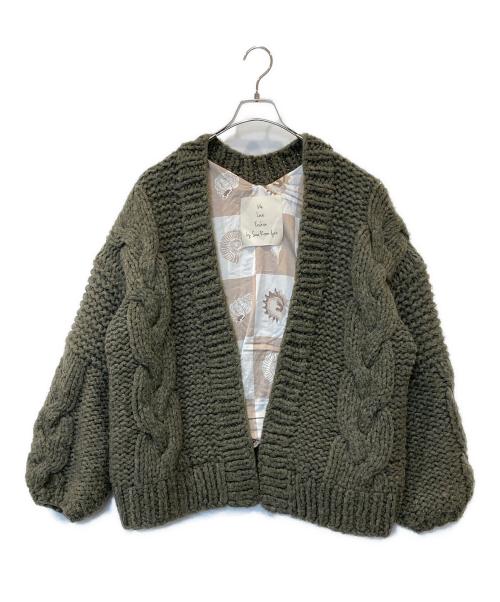 Sea Room lynn（シールームリン）Sea Room Lynn (シールームリン) Hand made ランダムCABLEニットジャケット　003111018 カーキ サイズ:FREEの古着・服飾アイテム