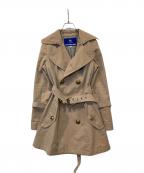 BURBERRY BLUE LABELバーバリー ブルー レーベル）の古着「裏ノバチェック金釦トレンチコート　E1A41-660-40」｜ベージュ