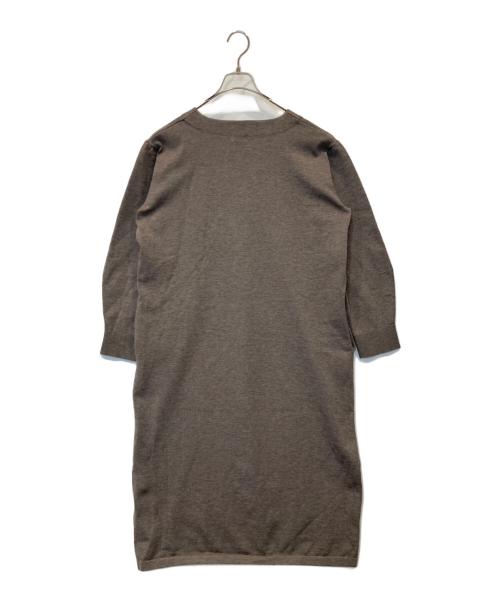 KUMIKYOKU（クミキョク）KUMIKYOKU (クミキョク) キーネックニット ワンピース　OPWXGW6470 ブラウン サイズ:3の古着・服飾アイテム