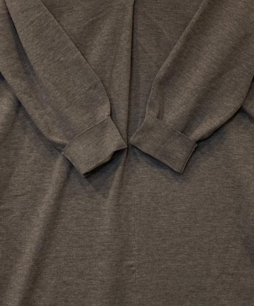 KUMIKYOKU（クミキョク）KUMIKYOKU (クミキョク) キーネックニット ワンピース　OPWXGW6470 ブラウン サイズ:3の古着・服飾アイテム