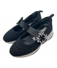 Roger Vivier（ロジェ ヴィヴィエ）の古着「ヴィヴ ラン ファブリック バレリーナ」｜ブラック