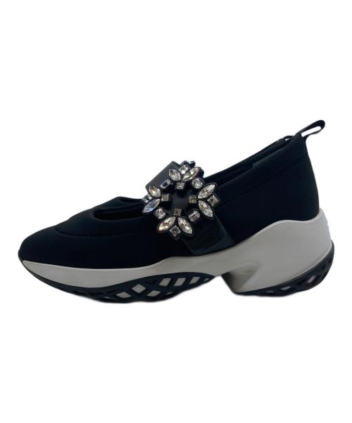 Roger Vivier（ロジェ ヴィヴィエ）Roger Vivier (ロジェ ヴィヴィエ) ヴィヴ ラン ファブリック バレリーナ ブラック サイズ:37の古着・服飾アイテム