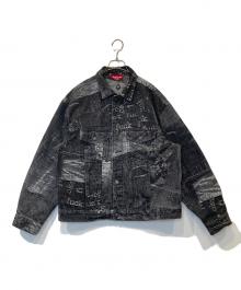 SUPREME（シュプリーム）の古着「Archive Denim Jacquard Trucker Jacket アーカイブ デニムジャガード トラッカージャケット 」｜ブラック