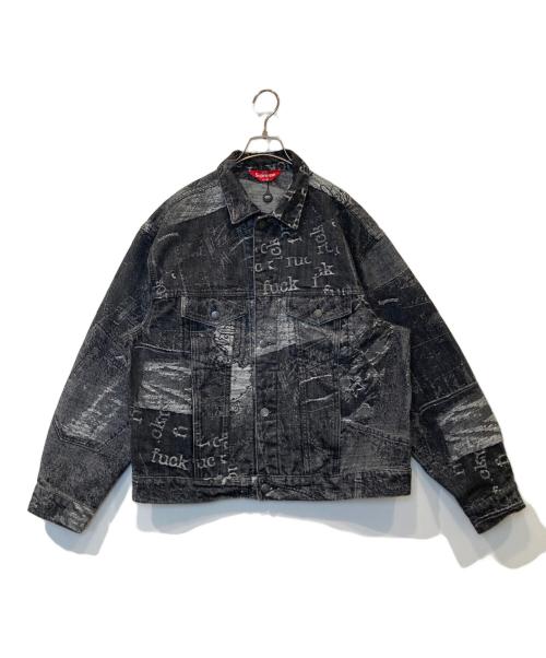 SUPREME（シュプリーム）Supreme (シュプリーム) Archive Denim Jacquard Trucker Jacket アーカイブ デニムジャガード トラッカージャケット  ブラック サイズ:Mの古着・服飾アイテム