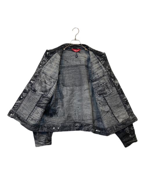SUPREME（シュプリーム）Supreme (シュプリーム) Archive Denim Jacquard Trucker Jacket アーカイブ デニムジャガード トラッカージャケット  ブラック サイズ:Mの古着・服飾アイテム