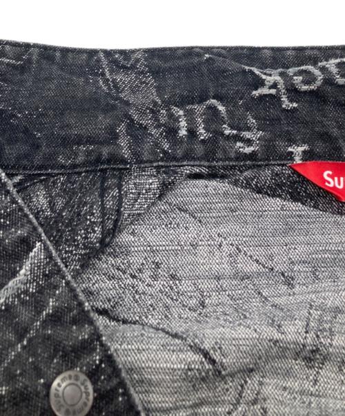 SUPREME（シュプリーム）Supreme (シュプリーム) Archive Denim Jacquard Trucker Jacket アーカイブ デニムジャガード トラッカージャケット  ブラック サイズ:Mの古着・服飾アイテム