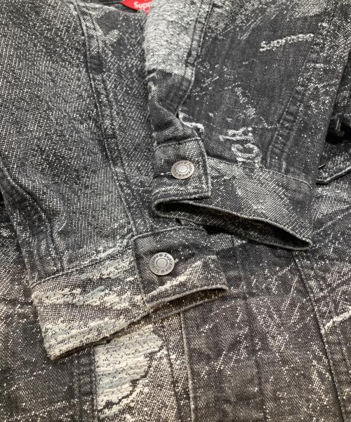 SUPREME（シュプリーム）Supreme (シュプリーム) Archive Denim Jacquard Trucker Jacket アーカイブ デニムジャガード トラッカージャケット  ブラック サイズ:Mの古着・服飾アイテム