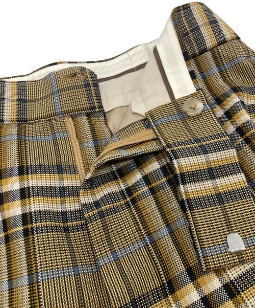 green label relaxing（グリーンレーベルリラクシング）green label relaxing (グリーンレーベルリラクシング) リオペル カラー チェック ストレート パンツ イエロー サイズ:40の古着・服飾アイテム