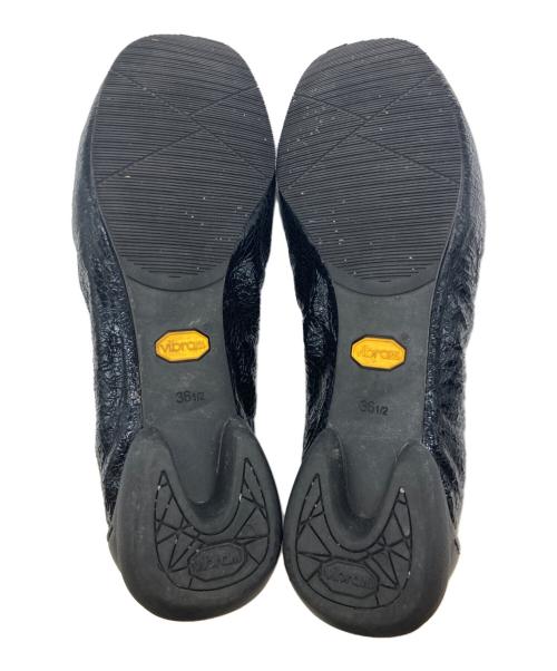 SHISEI（シセイ）SHISEI (シセイ) GATHER BALLET METALIC（ギャザーバレエメタリック）43027O ブラック サイズ:37の古着・服飾アイテム