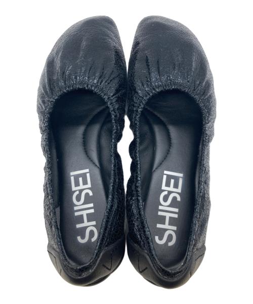 SHISEI（シセイ）SHISEI (シセイ) GATHER BALLET METALIC（ギャザーバレエメタリック）43027O ブラック サイズ:37の古着・服飾アイテム