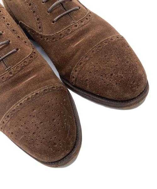Oriental shoemaker（オリエンタルシューメーカー）Oriental shoemaker (オリエンタルシューメーカー) スウェードセミブローグストレートチップシューズ ブラウン サイズ:61/2の古着・服飾アイテム