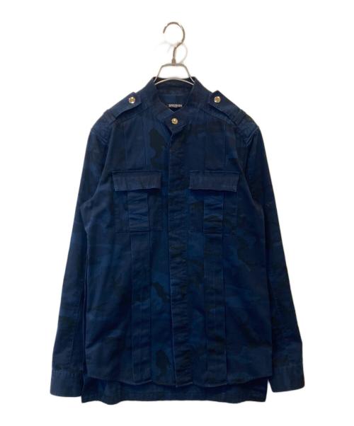 BALMAIN（バルマン）BALMAIN (バルマン) カモフラージュジャケット W7H1032T146 ネイビー サイズ:39の古着・服飾アイテム