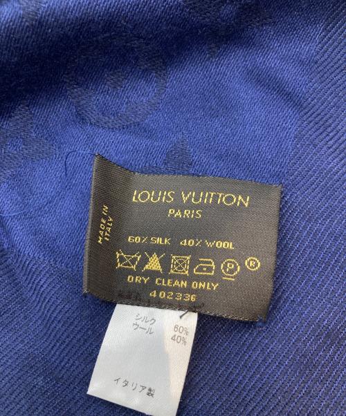 LOUIS VUITTON（ルイ ヴィトン）LOUIS VUITTON (ルイ ヴィトン) モノグラムウールシルクマフラー 402336 ネイビーの古着・服飾アイテム