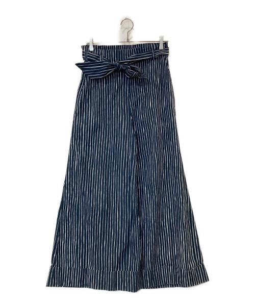 marimekko（マリメッコ）marimekko (マリメッコ) ストライプワイドパンツ　YL0225 ネイビー サイズ:36の古着・服飾アイテム
