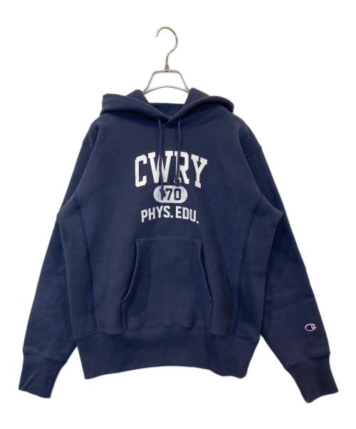 Champion REVERSE WEAVE（チャンピオン リバース ウィーブ）Champion REVERSE WEAVE (チャンピオン リバース ウィーブ) フーデッドスウェットシャツ　C3-W111 ネイビー サイズ:Mの古着・服飾アイテム