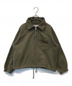 MHLエムエイチエル）の古着「ハーフジップスウェット　595-9269504」｜オリーブ