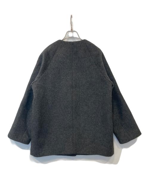 green label relaxing（グリーンレーベルリラクシング）green label relaxing (グリーンレーベルリラクシング) アンゴラビーバー ノーカラー ミドル コート　3525-1-380963 グレー サイズ:36の古着・服飾アイテム