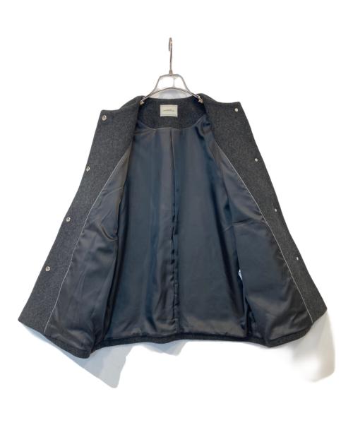 green label relaxing（グリーンレーベルリラクシング）green label relaxing (グリーンレーベルリラクシング) アンゴラビーバー ノーカラー ミドル コート　3525-1-380963 グレー サイズ:36の古着・服飾アイテム