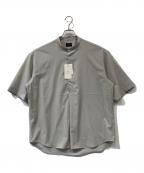 green label relaxingグリーンレーベルリラクシング）の古着「ウォッシャブルトロ バンドカラー 半袖 プルオーバー　3216-108-1838」｜アイボリー