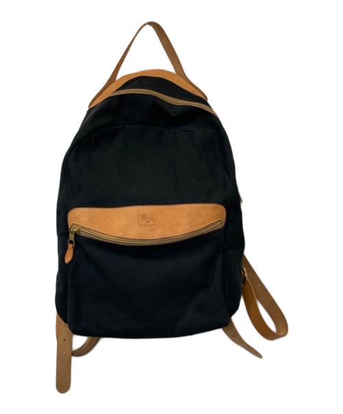 IL BISONTE（イル ビゾンテ）IL BISONTE (イル ビゾンテ) バックパック 54242309226 ブラック×ブラウンの古着・服飾アイテム