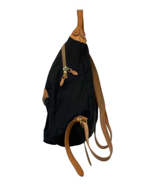 IL BISONTE（イル ビゾンテ）IL BISONTE (イル ビゾンテ) バックパック 54242309226 ブラック×ブラウンの古着・服飾アイテム