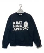A BATHING APEア ベイシング エイプ）の古着「CROSSBONE CREWNECK クロスボーン クルーネック 004SWH701001M」｜ブラック