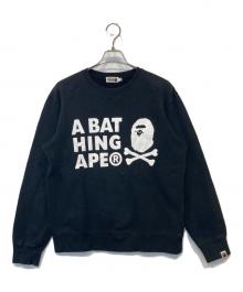 A BATHING APE（ア ベイシング エイプ）の古着「CROSSBONE CREWNECK クロスボーン クルーネック 004SWH701001M」｜ブラック