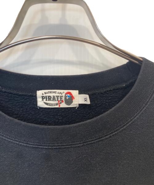 A BATHING APE（ア ベイシング エイプ）A BATHING APE (ア ベイシング エイプ) CROSSBONE CREWNECK クロスボーン クルーネック 004SWH701001M ブラック サイズ:XLの古着・服飾アイテム