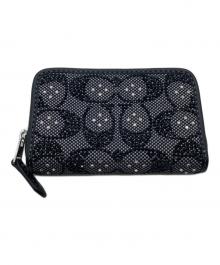 COACH（コーチ）の古着「エッセンシャル スモール ジップ アラウンド カードケース CX244」｜ブラック